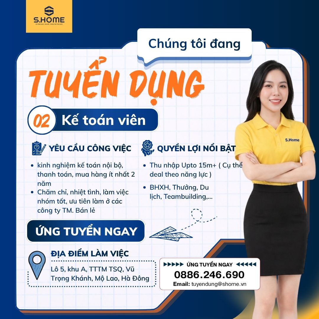 TUYỂN DỤNG NHÂN VIÊN KẾ TOÁN NỘI BỘ